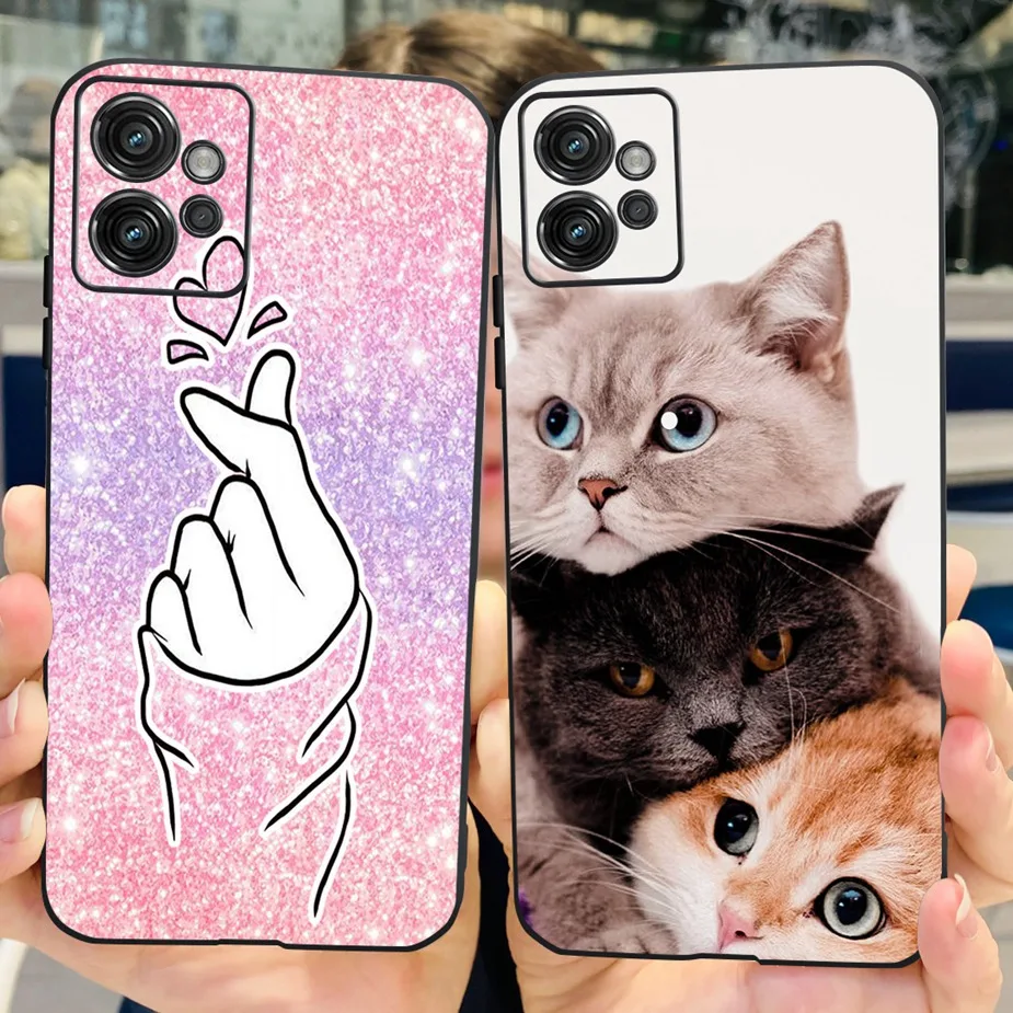 For Motorola Moto G32 Case Cute Cat Butterfly Soft Silicone Phone Case For Motorola Moto G32 G 32 MotoG32 Bags 6.5\'\' Coque Funda