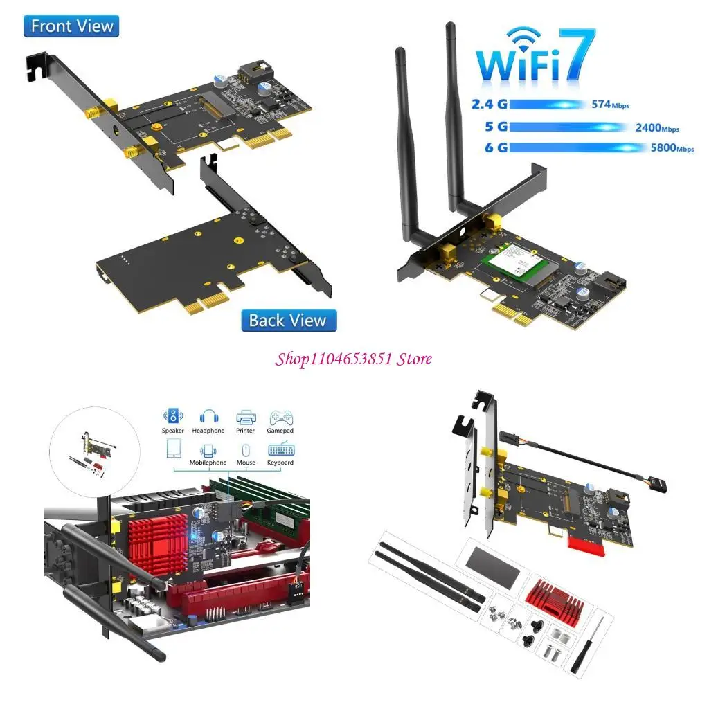 Desktop PCIe WiFi 7 Adapter With 3-Band Support And Bluetooth-Compatible 5.4 Enhances Online Experience