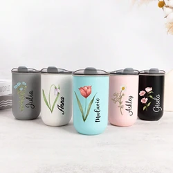 Personalized Skinny 10oz Tumbler, Custom Coffee Cup, Coffee Mug With Lid, Bridesmaid Tumbler, Wedding Party Water Glass Gifts