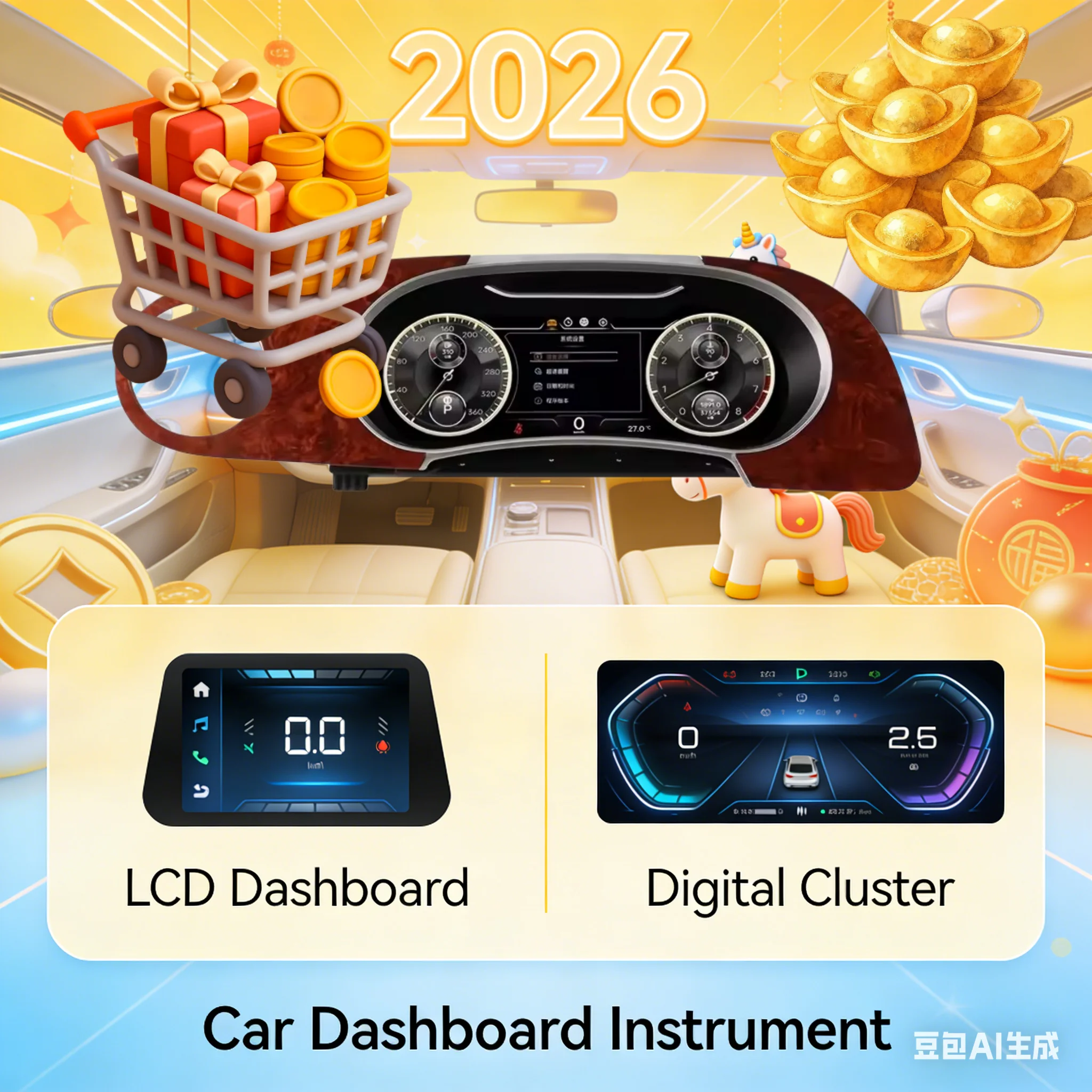 Digital Cluster For Bentley GT Continental Flying Spur 2005-2019 Dashboard Virtual Cockpit Instrument Auto Speed Meter Screen