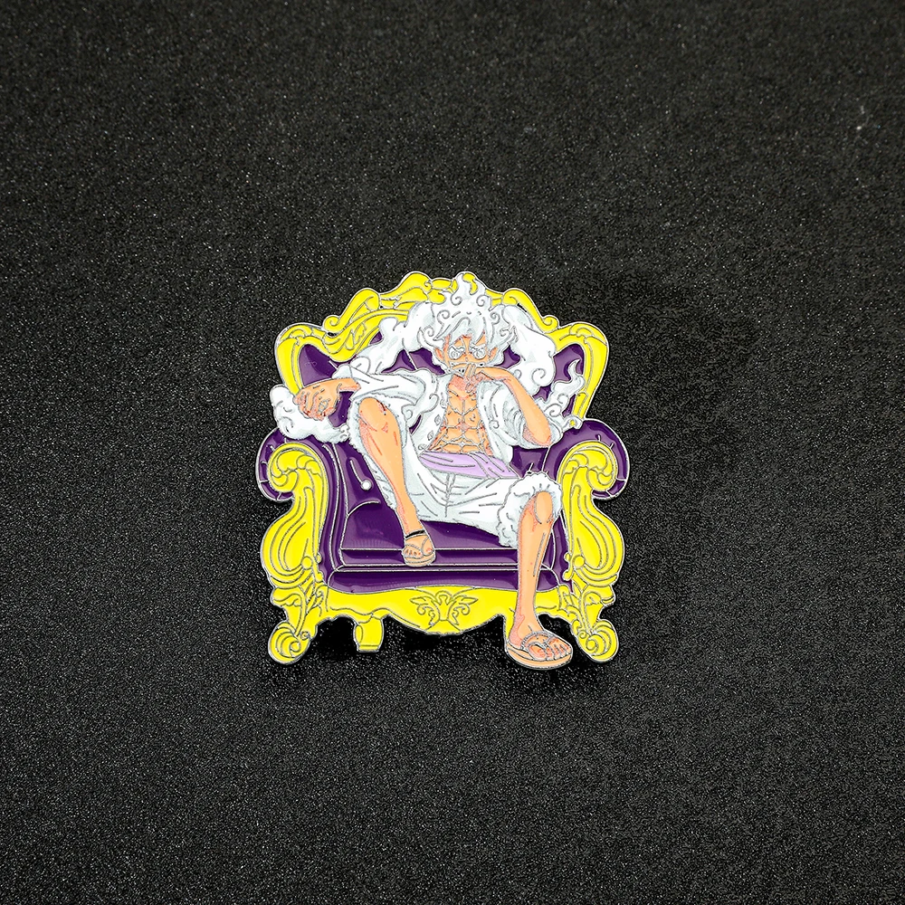 1 Pc Cartoon Brooch Funny Handsome Gear Fifth: Sun God Nika Enamel Pin Metal Badge Jewelry Clothing Backpack Accessories Gift