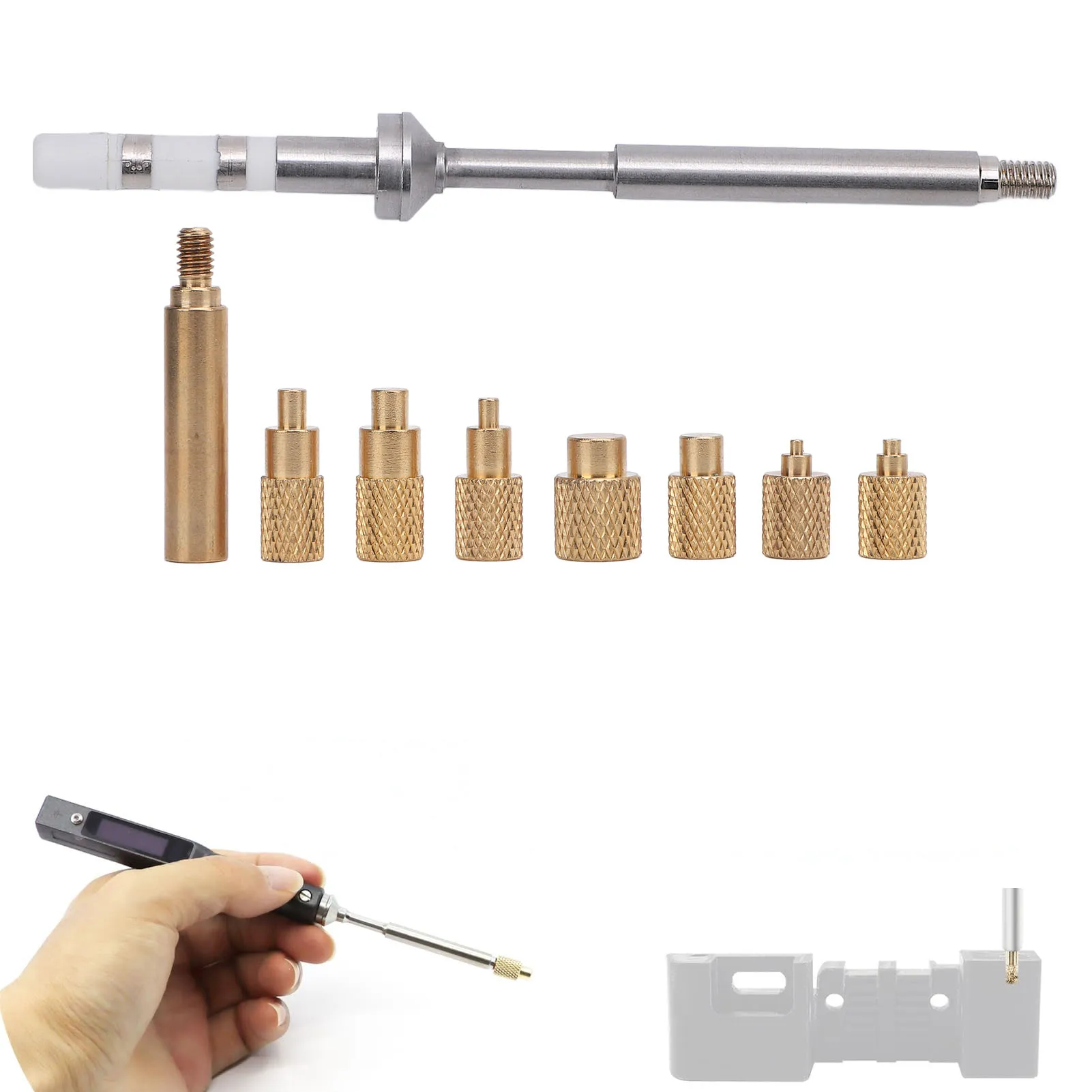 

Soldering Iron Adapter Wide Compatibility Multi Specifications M2-M8 Female Thread Brass Nut Insert Set for TS100 TS101 PTS200