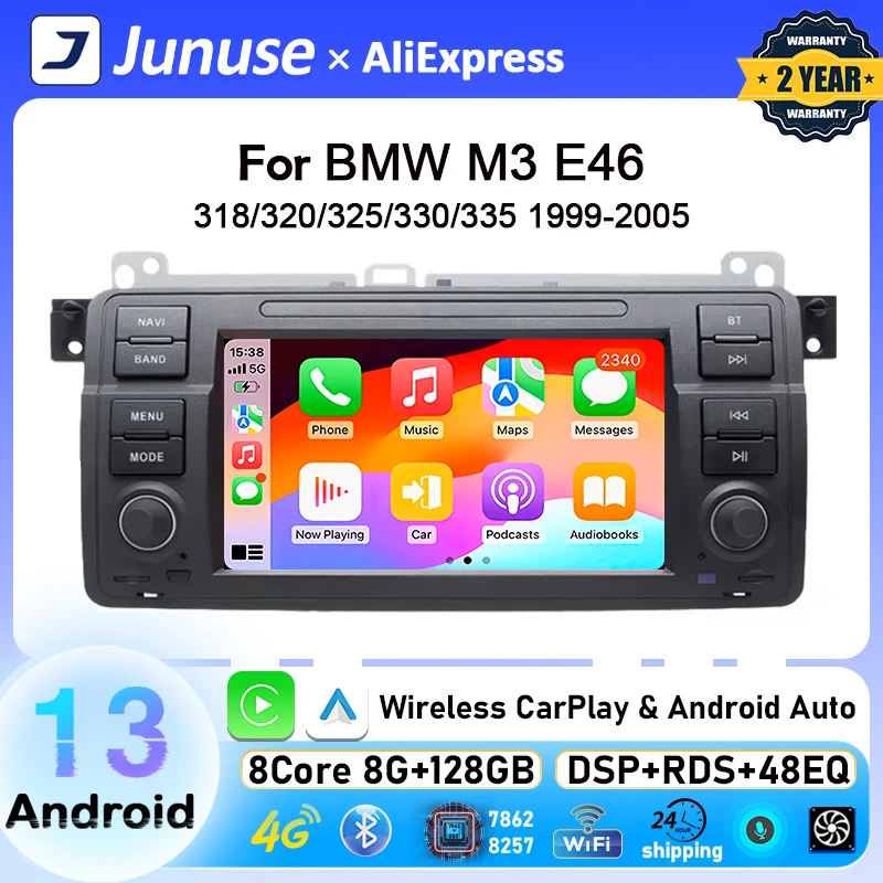 

AutoRadio 2 Din Android 13 Car Multimedia Player For BMW E46 M3 Rover 75 Coupe 318/320/325/330/335 Stereo Audio GPS Head Unit
