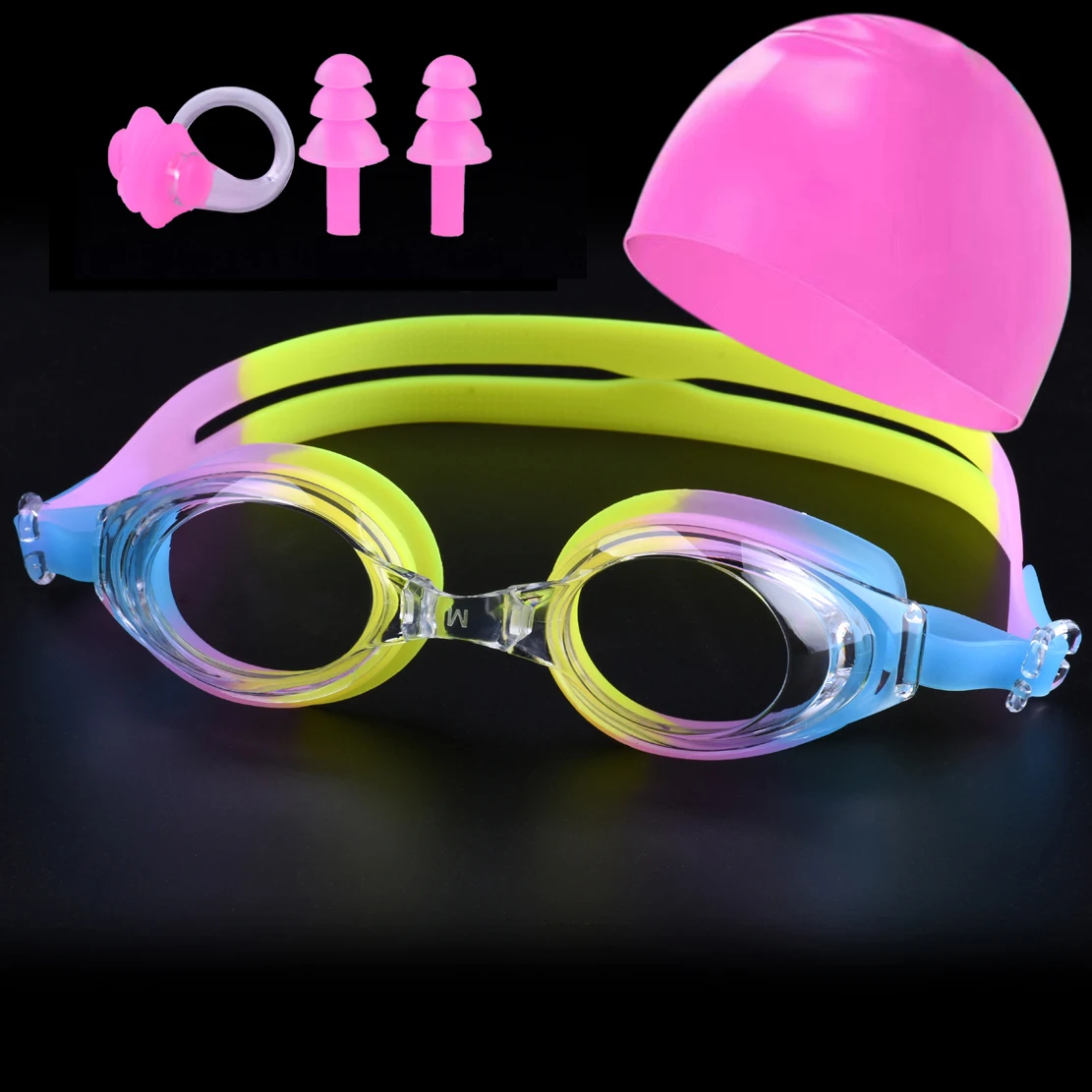 Adult swimming goggles high-definition water and fog-proof swimming goggles for men and women swim silicone swimming caps
