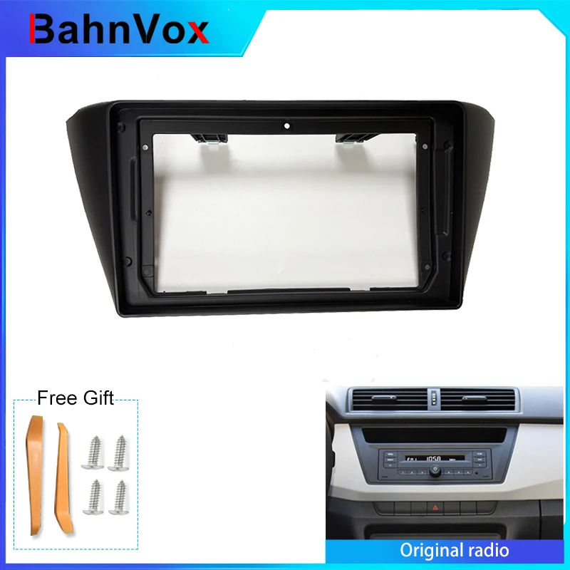9 inch Android Car Radio frame for Skoda Fabia 2015 2016 2017 2018 2019 2din Stereo GPS Fascia bezel Panel Adapter wire harness