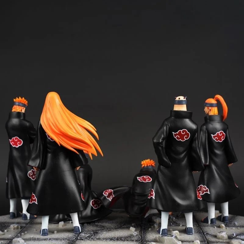 6pcs Anime Naruto Akatsuki Figures Model Toys 37cm Konan Hidan Ninja Action Figurine Statue PVC Collect Tabletop Decor Gifts