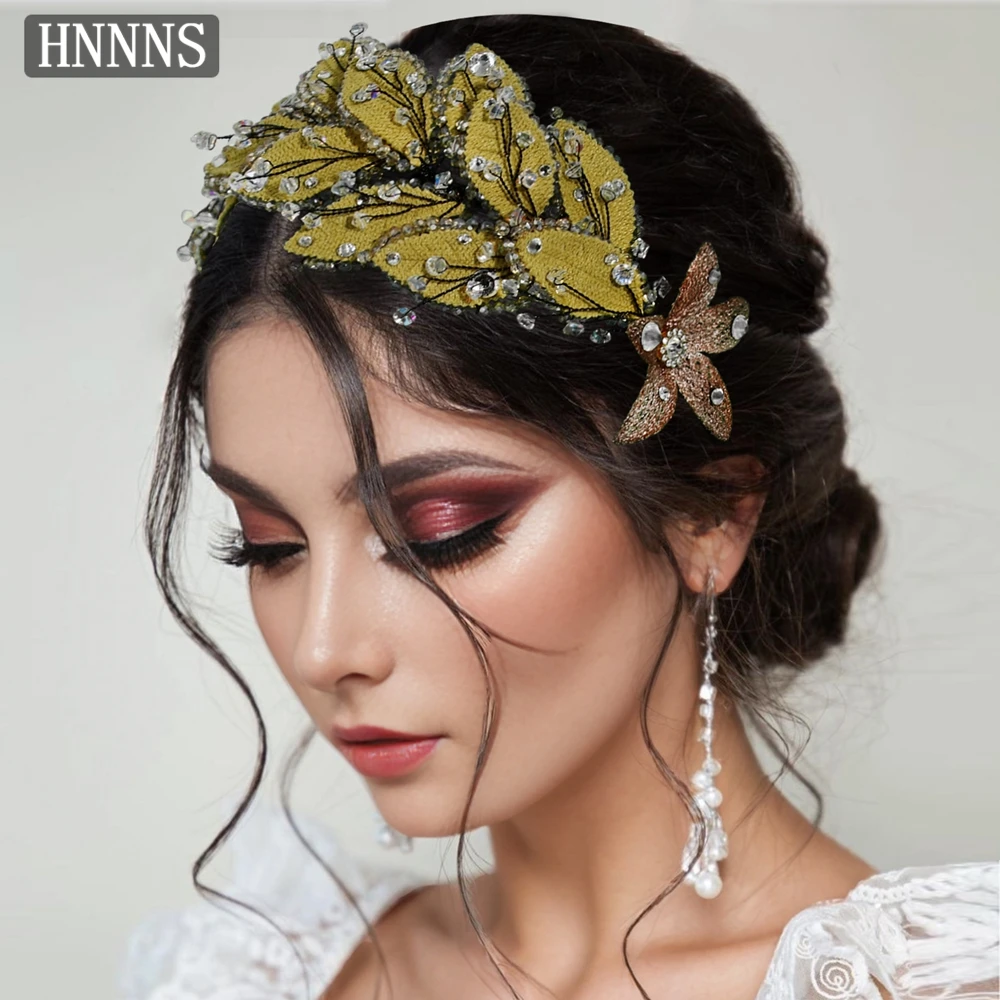 

TOPQUEEN Bridal Wedding Headband Hand Woven Vintage Rhinestone Flower Ladies Banquet Dancing Exquisite Hair Accessories YXA201