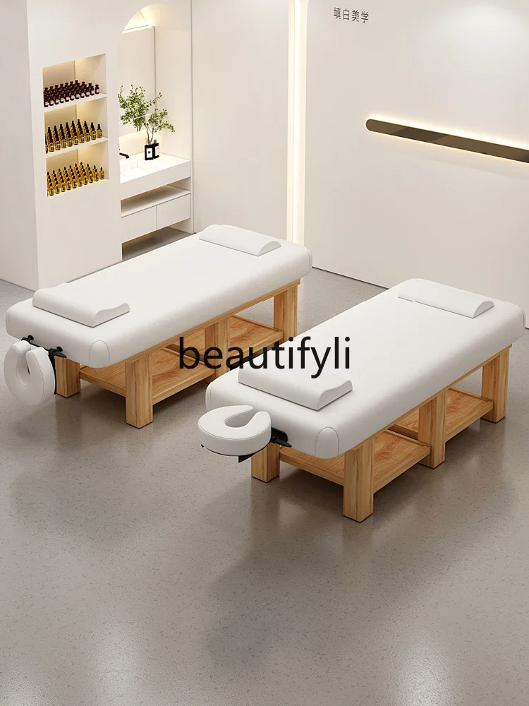 

SS Solid wood beauty bed, special temperature heating SPA massage massage bed for beauty salons