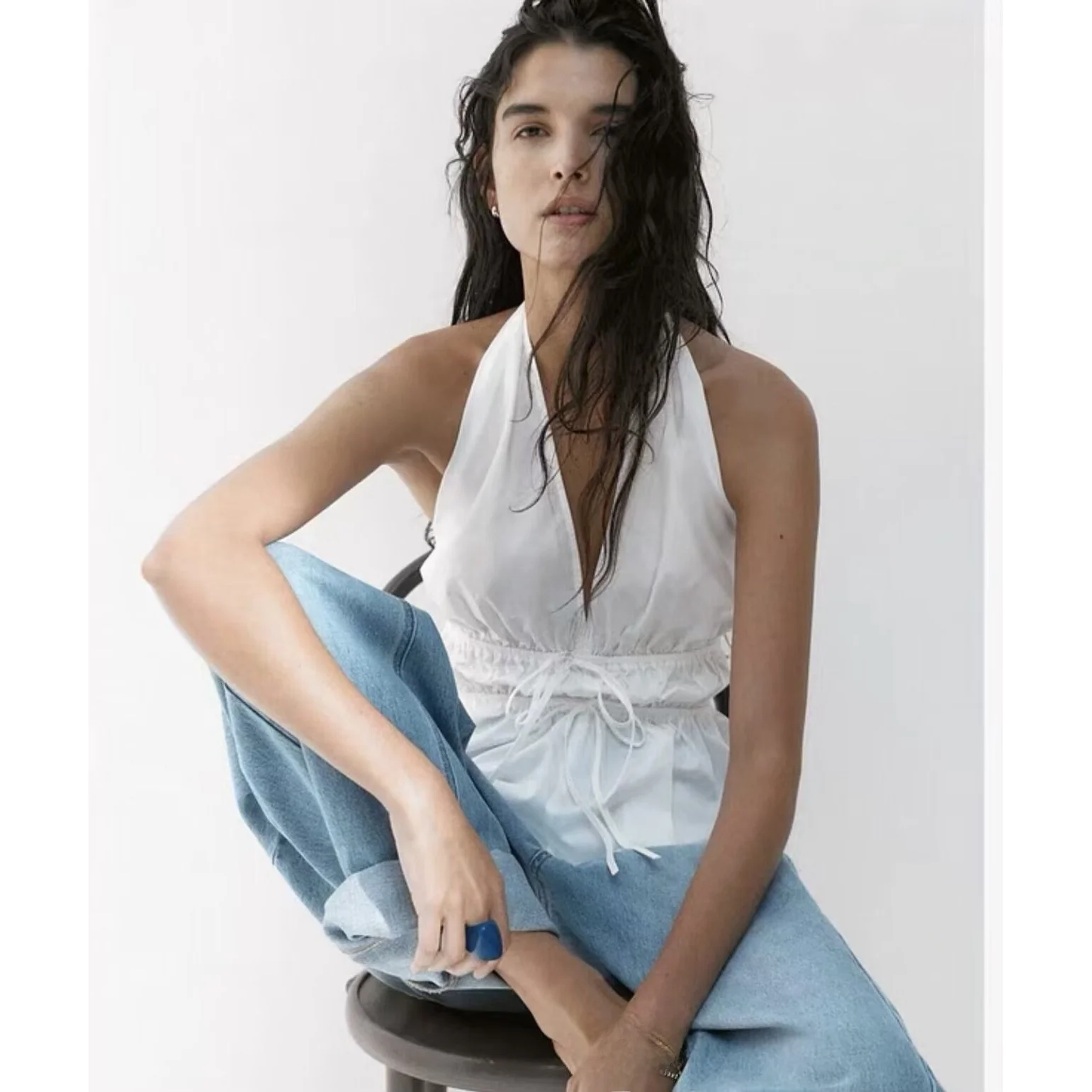 Fashionable Women's Skirt Style Hang Neck Top Elegant Hemline Polyester Fiber Loose Fit Short Length Summer 2026 China Made