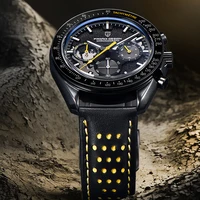 Reloj de Pulsera PAGANI DESIGN, Nuevo, Totalmente Negro, para Hombre, de Cuarzo, Luminoso, de Acero Inoxidable, Cronógrafo, con Correa de Cuero, 2026