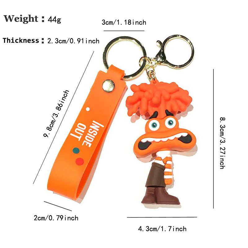 5pcs/set Inside Out Anxiety Doll Cartoon Ennui Embarrassment Figure Keychain School Bag Keyrings Pendant Girls Gift For Kids