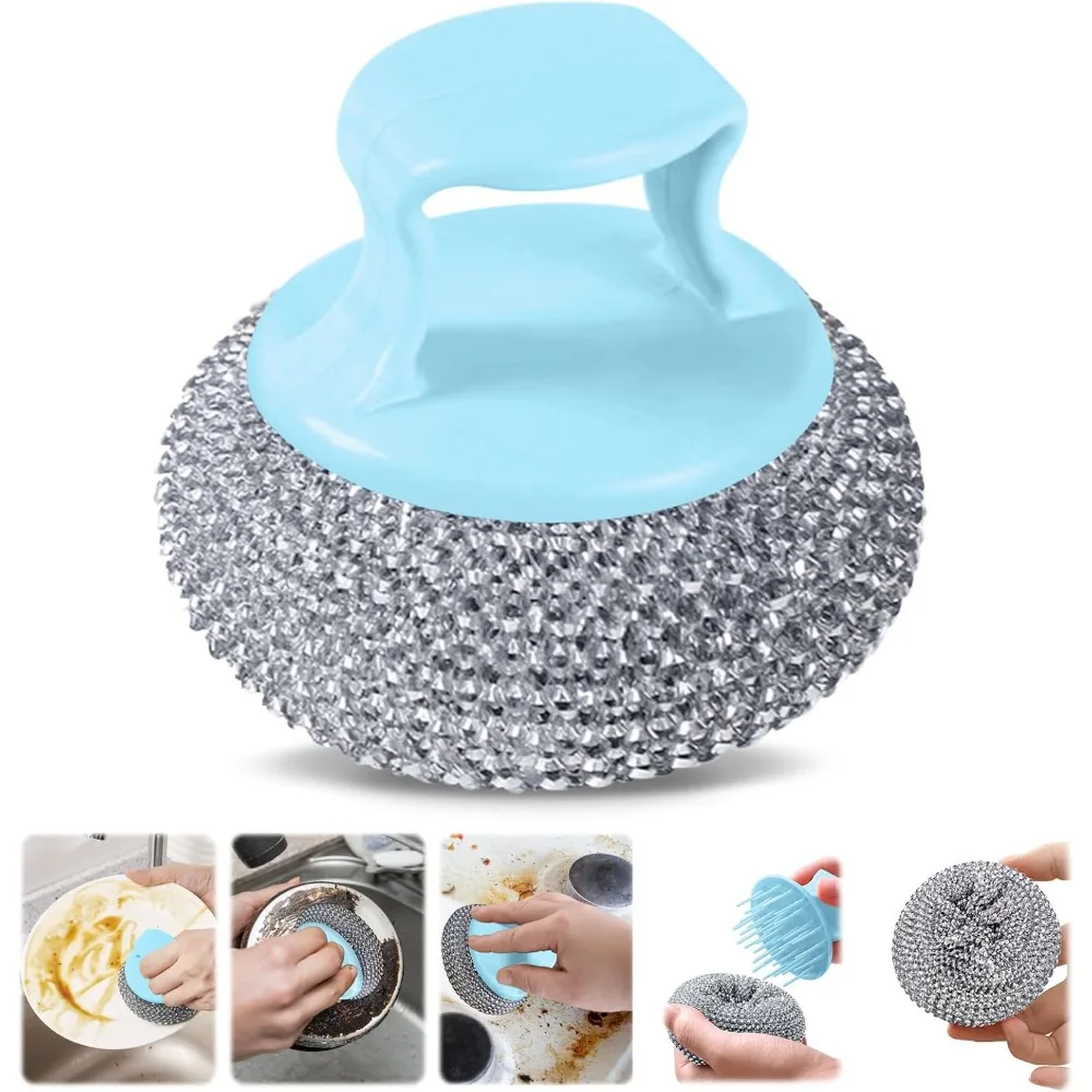 

Stainless Steel Wool Scrubber for Pots, Pans, Stoves, Grills, Broiler Racks - Heavy Duty Kitchen Scouring Pad