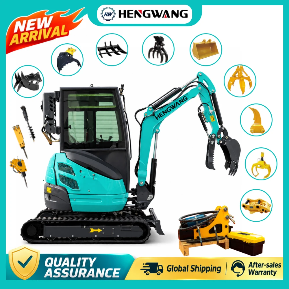 Nouvelle Arrivée Mini-Excavatrice 2,5t Offre Usine Euro 5 EPA CE Excavatrices Hydrauliques sur Chenilles Mini-Pelle avec Accessoires Personnalisables
