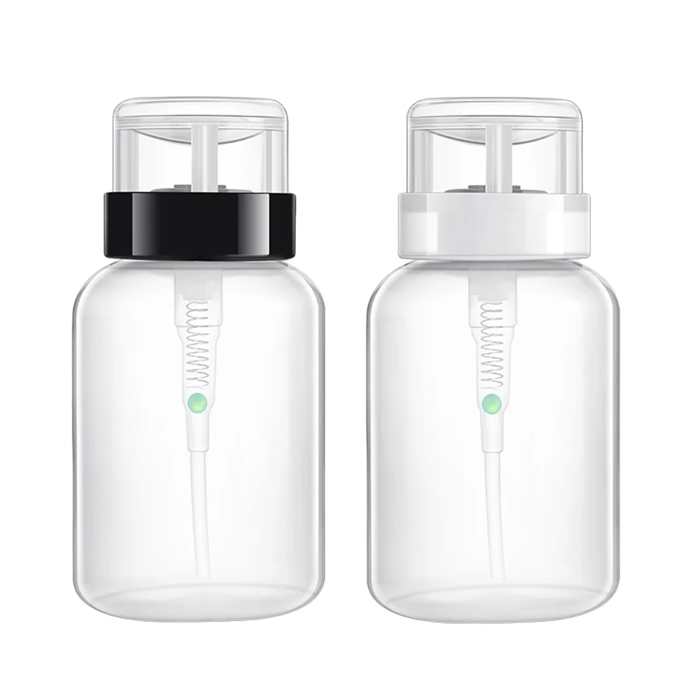 

2 Pcs Nail Polish Remover Bottle Liquid Storage Dispenser Clear Lotion Pumping Bottles Empty