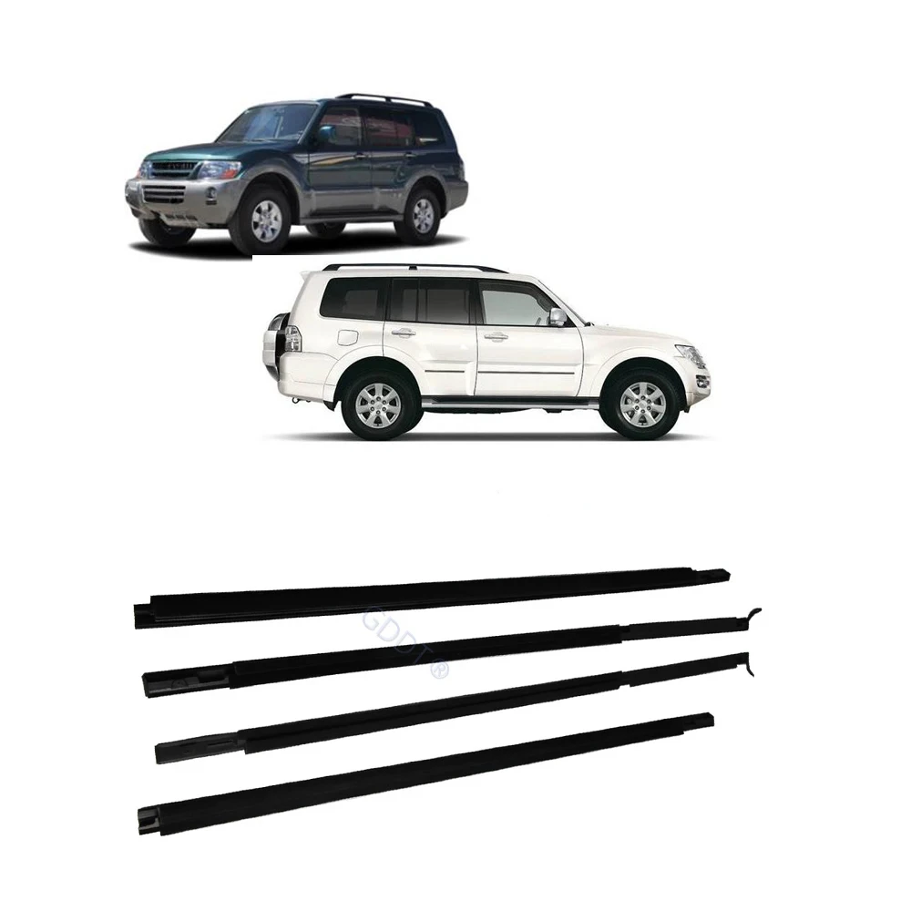 4 Pieces Outside Windows Glass Rubber for Pajero V70 V90 Sealing Rubber for Montero Weather Strip 5 Door MN117040