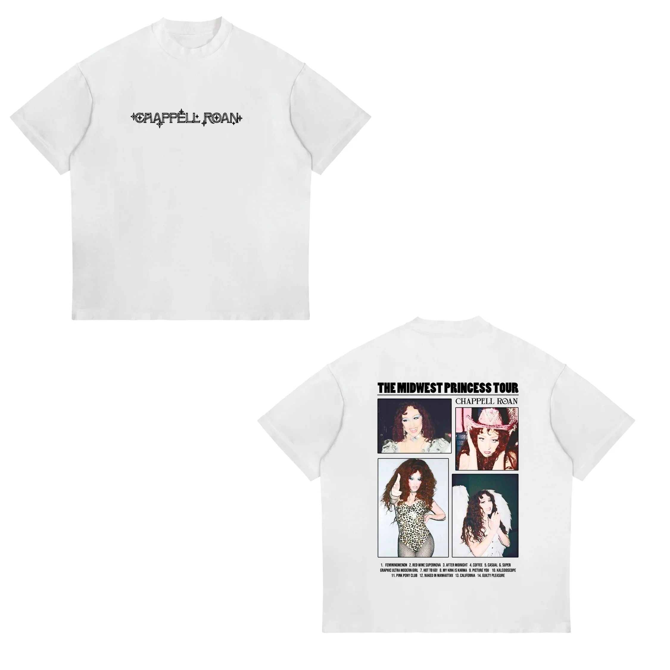 Chappell Roan T Shirt Hip Hop Tshirt Midwest Princess Tour Band Concert Musice Tee Cotton Short Sleeve T-shirt Clothes