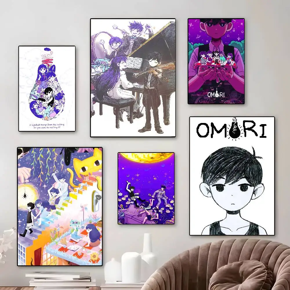الرعب أنيمي نمط لعبة فيديو أوموري المشارك قماش HD الجمالية ورق طباعة جدار الفن لغرفة المعيشة بار ديكور المنزل الموضة