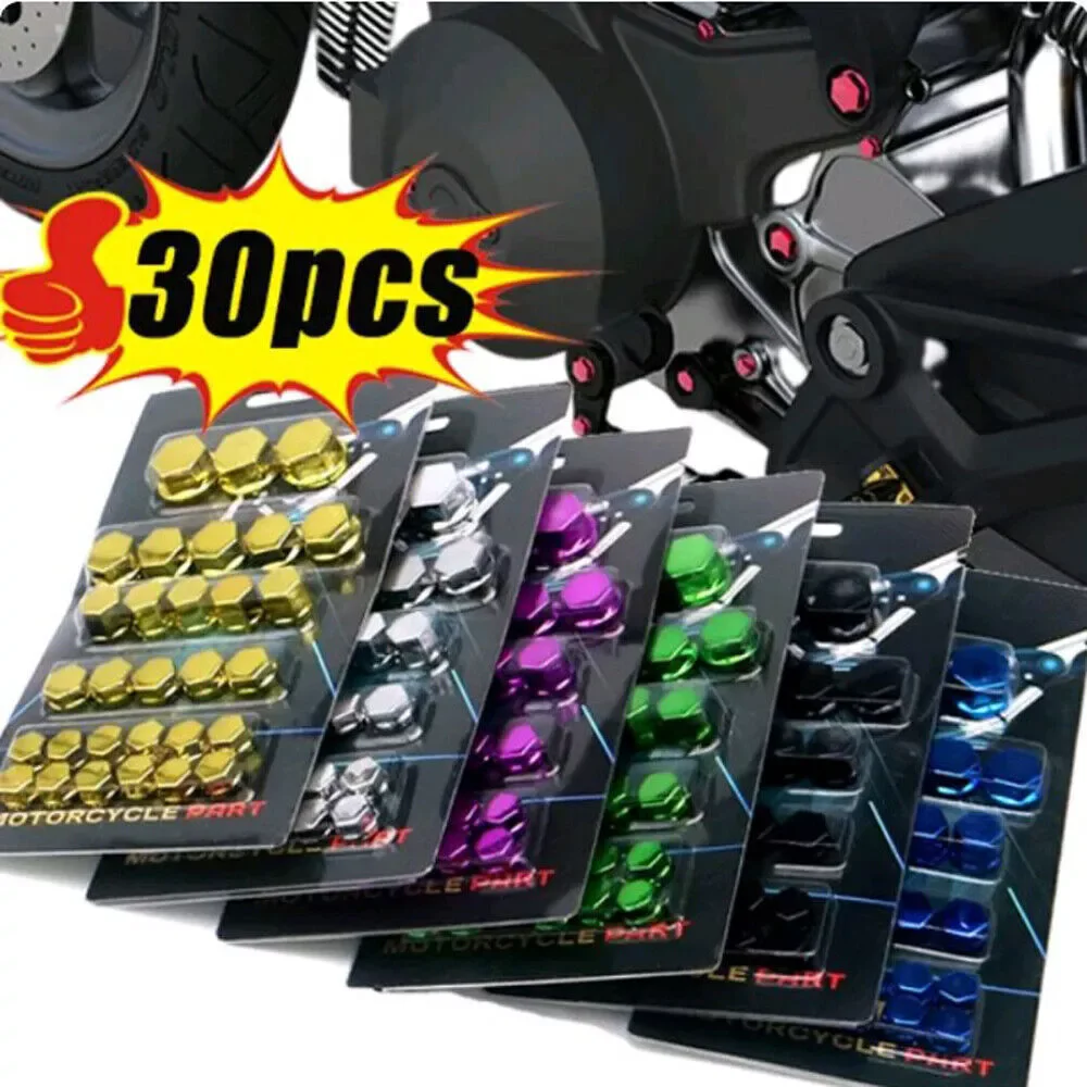

30pcs/Set Motorcycle Head Screw Decoration Cover Plating Cap Modification Parts For Yamaha/ Kawasaki/ Motorcycle Accessories