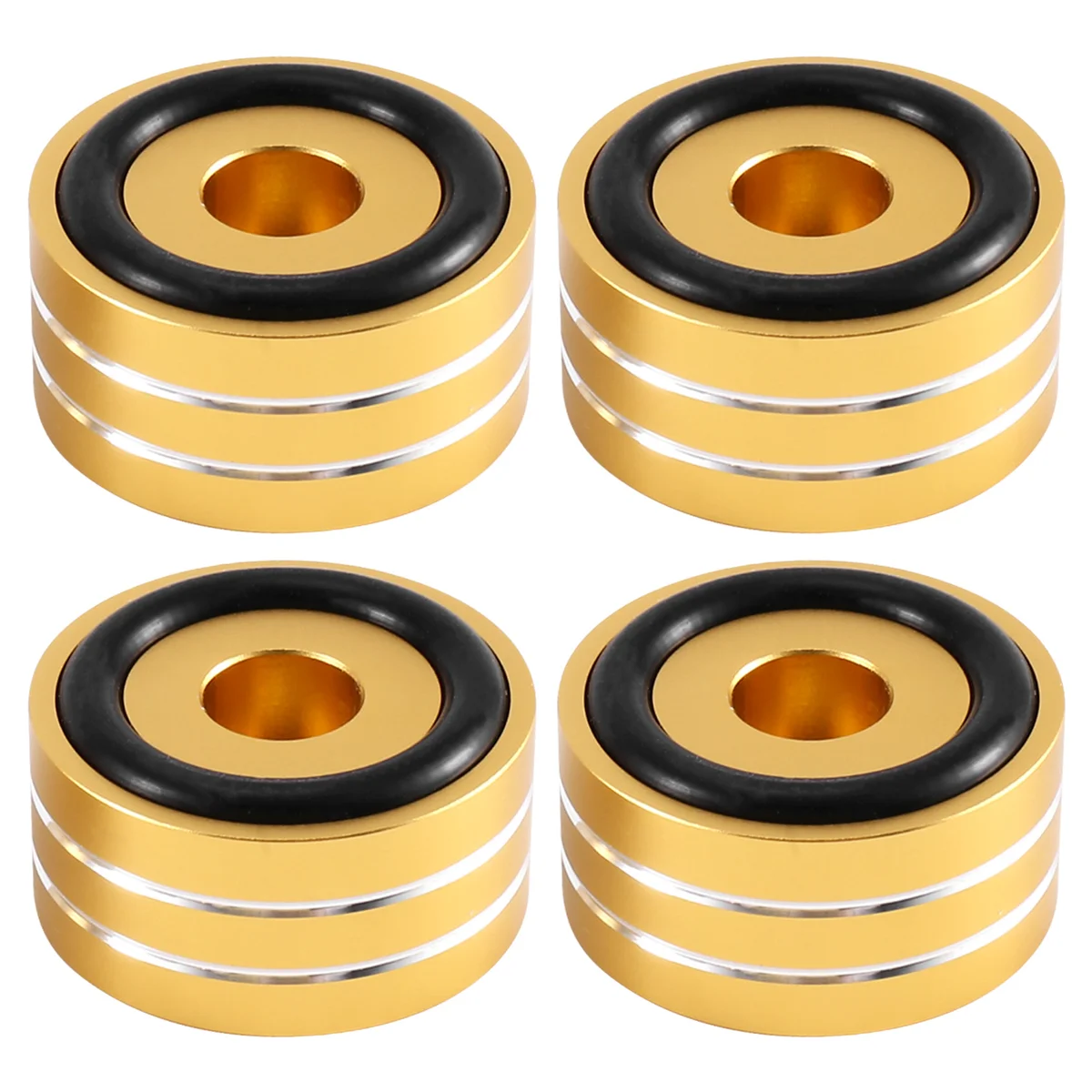 4Pcs 40X20mm Aluminum HIFI AMP Speaker Isolation Stand Turntable DAC Feet Pad (Gold)