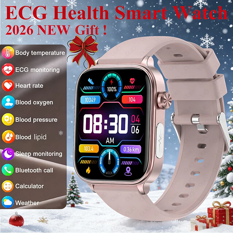 2026 New Health Management Smart Watch ECG PPG Body Composition Test Blood Pressure Lipids Uric Acid Smart Watch Men Women