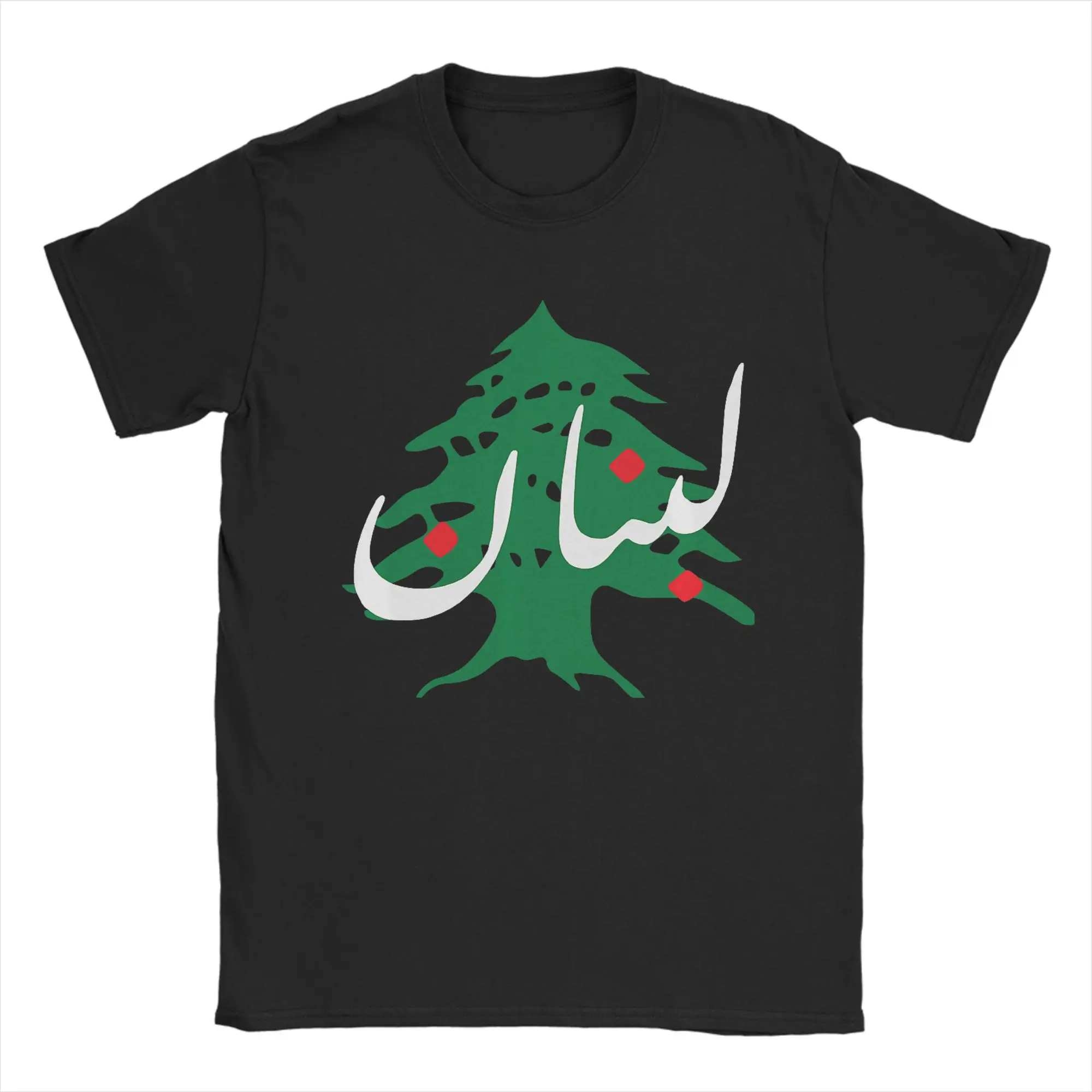 Novelty Lebanon Flag Map T-Shirts for Men Round Neck 100% Cotton T Shirt  Short Sleeve Tees Plus Size Clothes