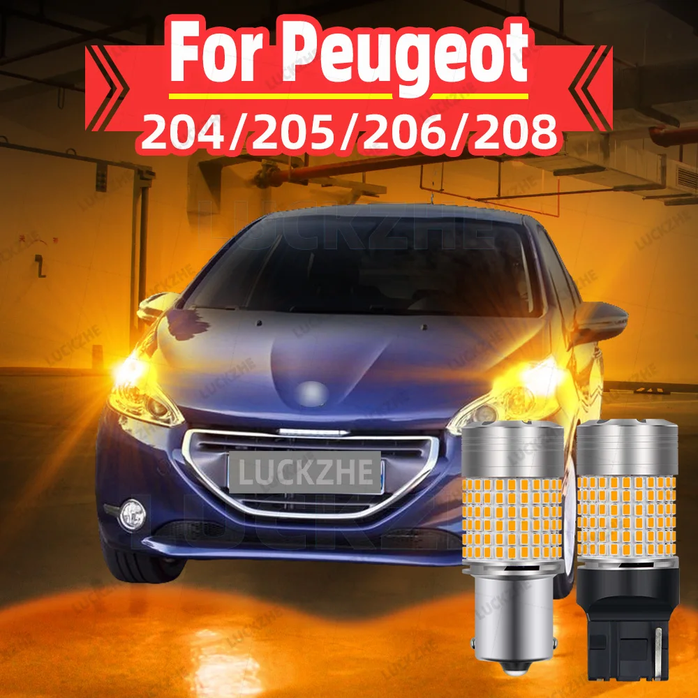 2 قطعة سيارة LED بدوره أضواء الإشارة لمبات مؤشر الاتجاه مصباح لمبات العنبر الجبهة/الخلفية لبيجو 204 205 206 208 CC SW فان #1