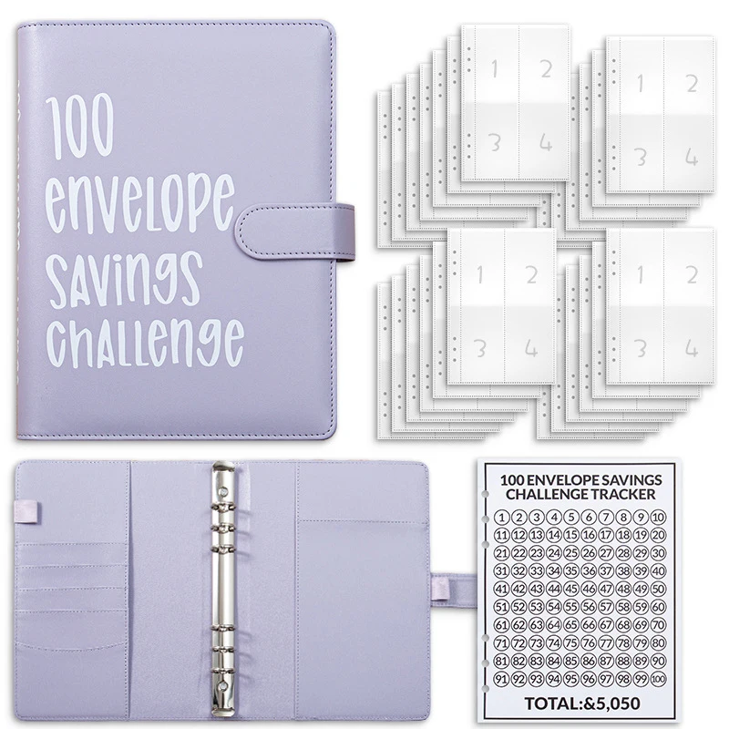 100 Envelopes Money Saving Challenge, 100 Envelope Challenge Binder Savings Challenges Budget Book Binder