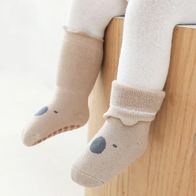 Baby Boys Socks Winter Thicken Terry Knee High Socks Girls Newborn Warm Stuff Toddler Floor Anti Slip Children Cartoon Cotton