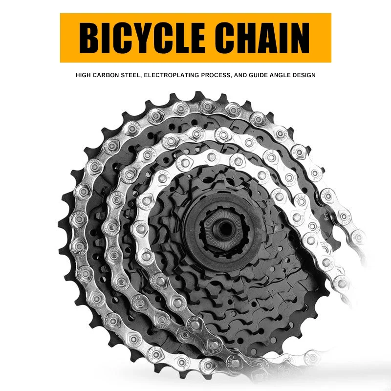 Mountain Road Bike Chain 8 9 10 11S Speed Silver Variable Speed Chain 116 Knots Chain With Magic Linker