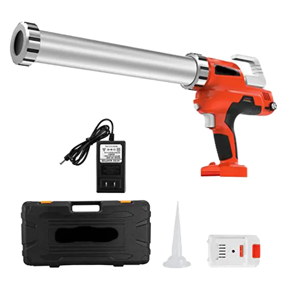 20V Battery Electric Caulking Gun 300ml-600ml Cartridge and Sausage Sealant Power Caulking Guns with 2pcs Lithium Batteries