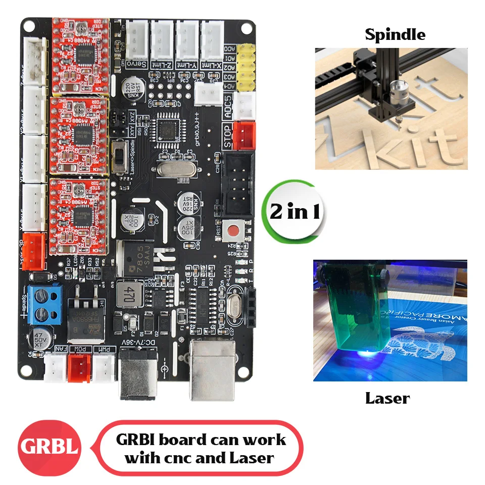 GRBl Control Board Laser Engraver Machine 3 Axis Kit 32 Bit Cnc Controller Board USB Port GRBl 1.1 Control Box