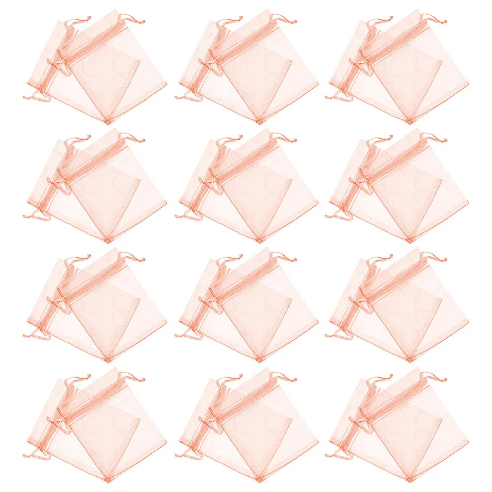 

100pcs Drawstring Jewelry Bags Small Organza Mesh Favor Wedding Party Gift Candy Storage Pouches Boxes Packaging