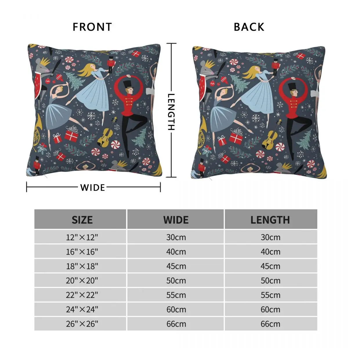 Nutcracker Ballet Robin Pickens Square Pillowcase Polyester Linen Velvet Pattern Decorative Throw Pillow Case Home Cushion Cover