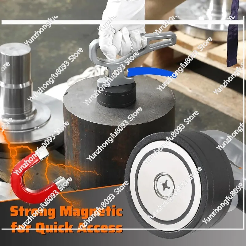 Protable Heavy Duty Strong Magnetic Pickup Tool Lifting Magnet with Quick Release for Iron Plate,Laser Cutting,Metal Separation