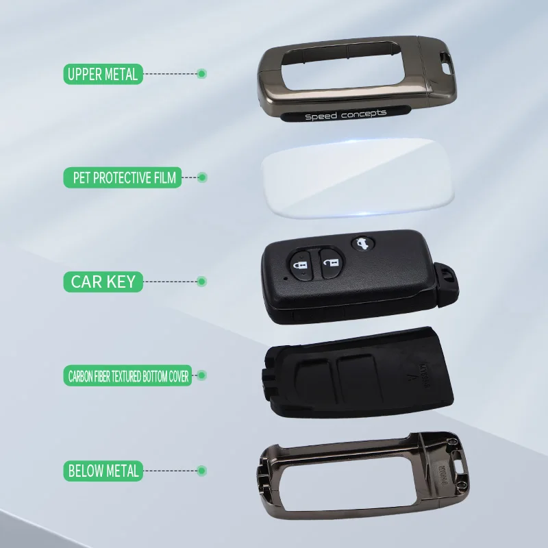 Zinc Alloy Car Key Case Cover For Toyota Prius 30 Alpha Aqua RAV4 Land Prado Cruiser Auris Highlander Subaru Foreste Lexus LC200 view 4