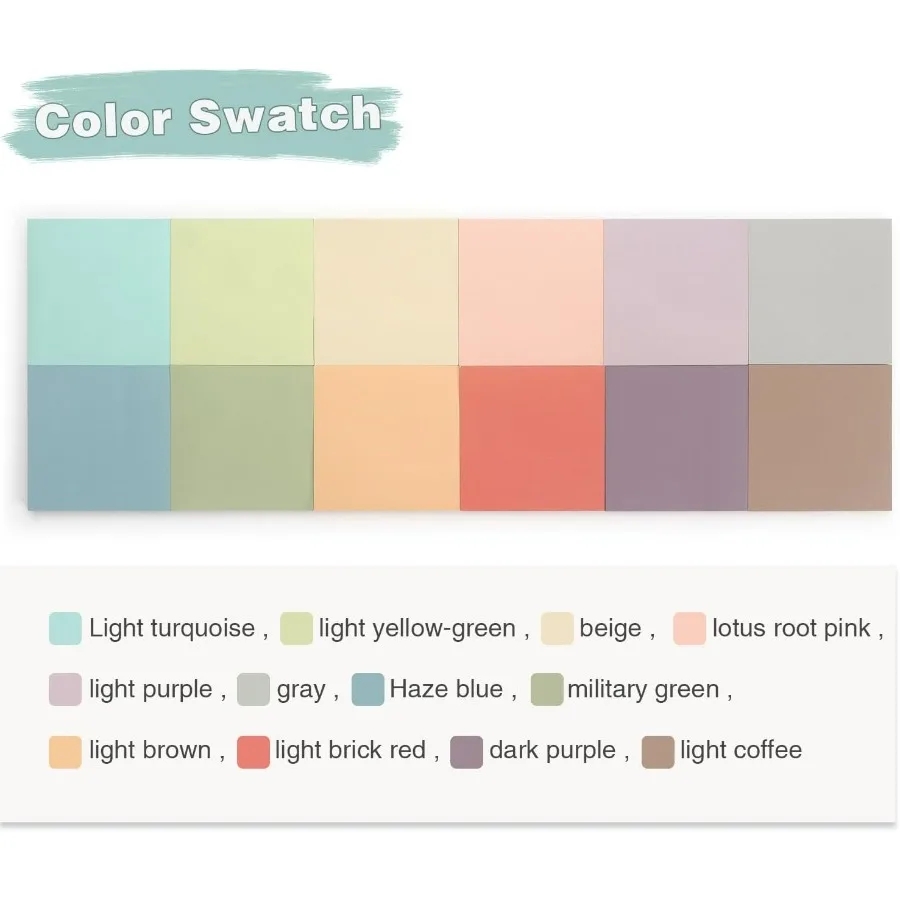 ملاحظات لاصقة مقاس 3 × 3 بوصة 12 عبوة من 12 وسادات ملاحظات ذاتية اللصق بألوان عتيقة متنوعة مع 50 ورقة لكل وسادة مثالية للمكتب والمدرسة