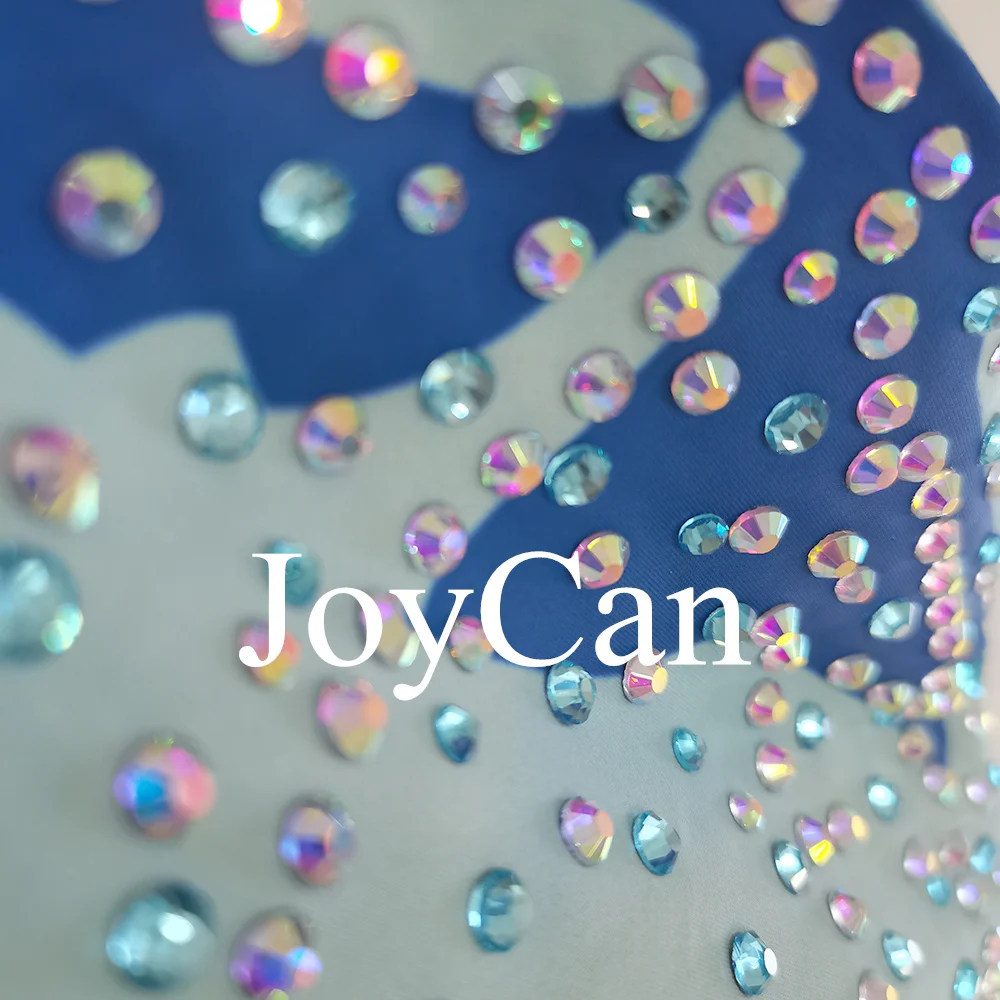 JoyCan Figure skating Costumes Boys Men Blue Spandex Dance Wear for Competitiion BD8067