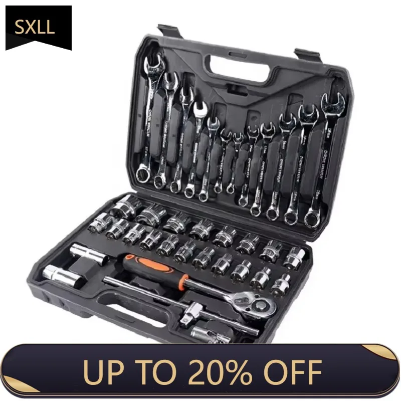 

SXLL 37PCS Ratchet Wrench Sleeve Set Hardware Manual Tool Kit Automatic Repair Toolbox