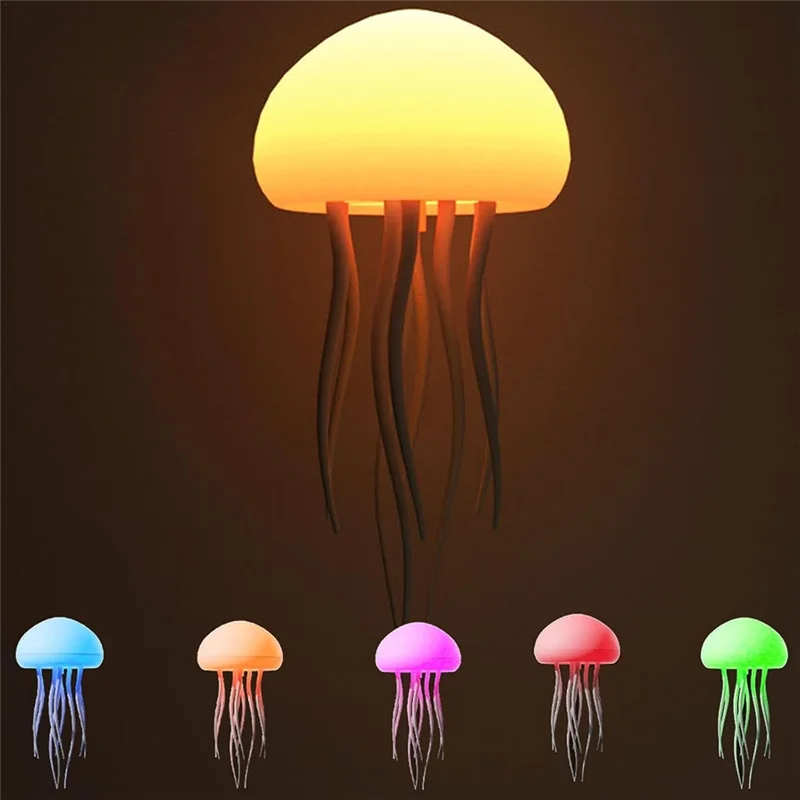 

BHTS-LED Jellyfish Lamp RGB Gradient Jelly Fish Light Lamp Voice Control Jellyfish Light Rechargeable Desk Lamp For Bedrooms