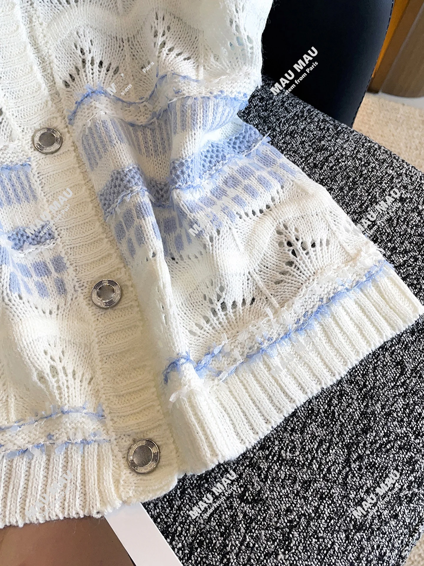 

Высококачественный женский вязаный полосатый кардиган с вырезами, жилет, топ от Nan You Ele Commute Sle, круглая длина Ne ort