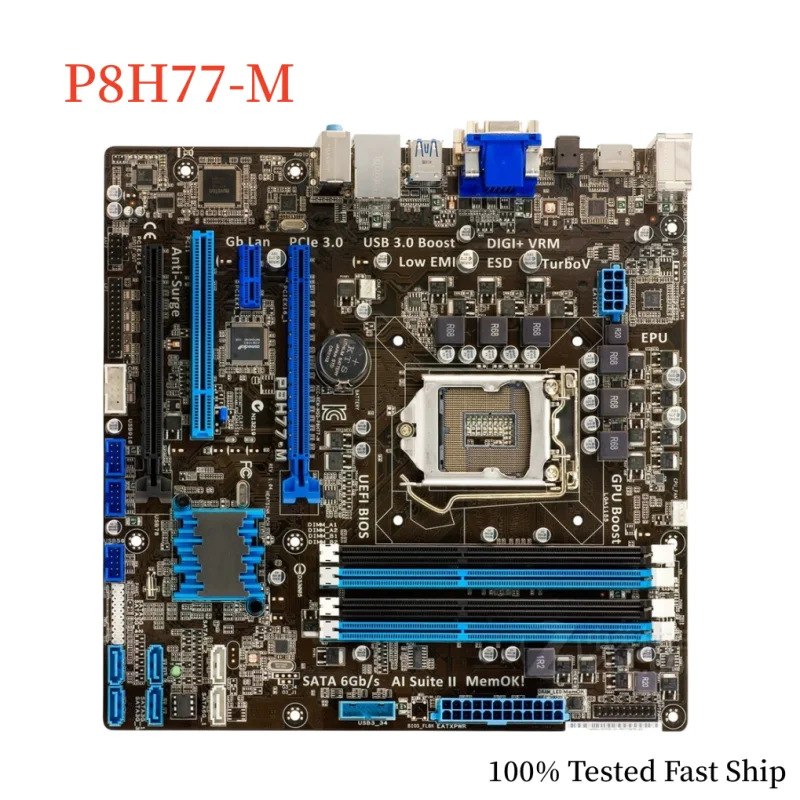 

For ASUS P8H77-M Motherboard H77 32GB LGA 1155 DDR3 uATX Mainboard 100% Tested Fast Ship