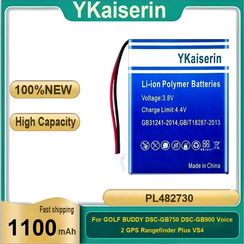 PL482730 Battery 1100Mah For Golf Buddy Dsc-GB750 Dsc-GB900 Voice 2 Voice2 Gps Rangefinder Plus VS4 YK372731 High Capacity