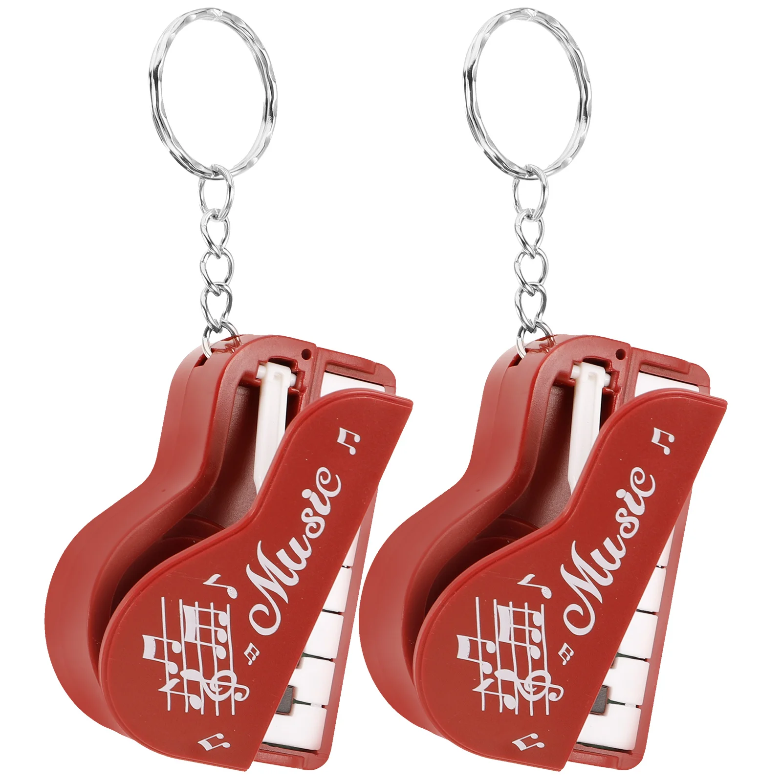 

2 Pcs Functional Palm Piano Toys Tag Keychains for Backpacks Mini Child Delicate