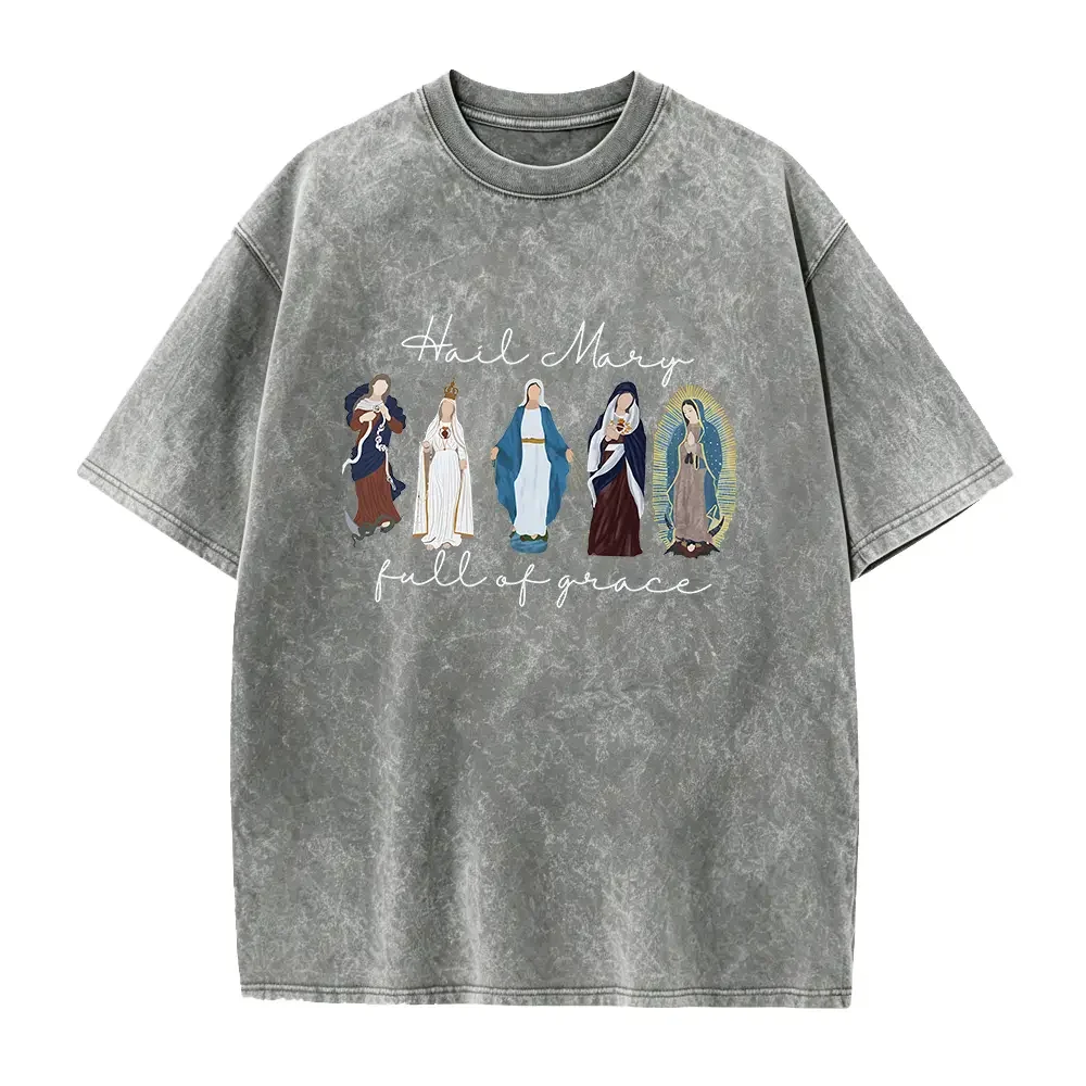 Blessed Virgin Mary Shirt, Catholic Tee, Hail Mary Full of Grace