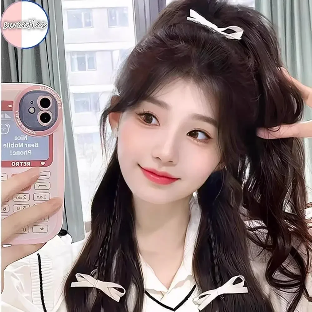 女性のための蝶ネクタイクリップ、合成ポニーテールウィッグ、女性のバレエヘアエクステンション、ハイローセット、ボクサーシミュレーション、y2k