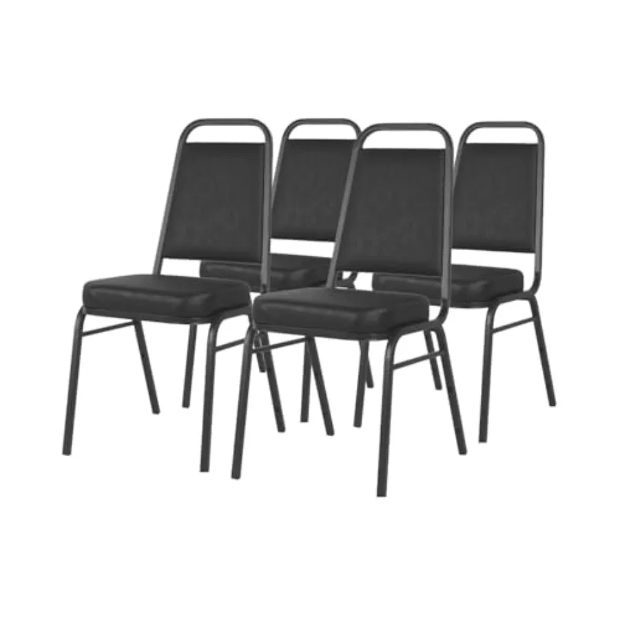 

Commercial Black Stacking Chair with Padded Seat for Restaurants Banquets Dining Halls 4-Pack 32Q-090