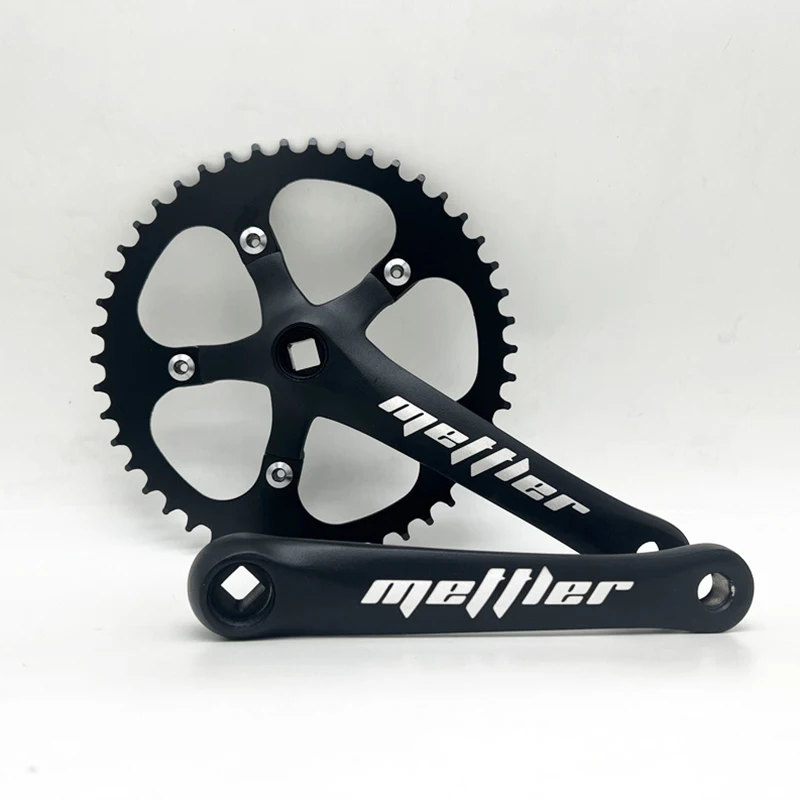 Mettler Fixed Gear Bike Single Speed 46T Steel Crankset Aluminum Alloy 170mm Crank Fixie Bike Cycling Track Bike Repair Crankset