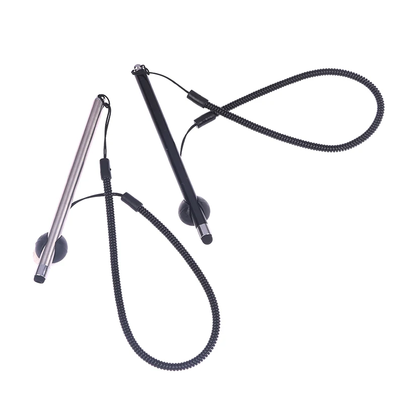 Caneta Stylus capacitiva com corda de mola, Anti-Loss Spring Rope, Assento de silicone, Touch Screen, Acessórios do telefone móvel