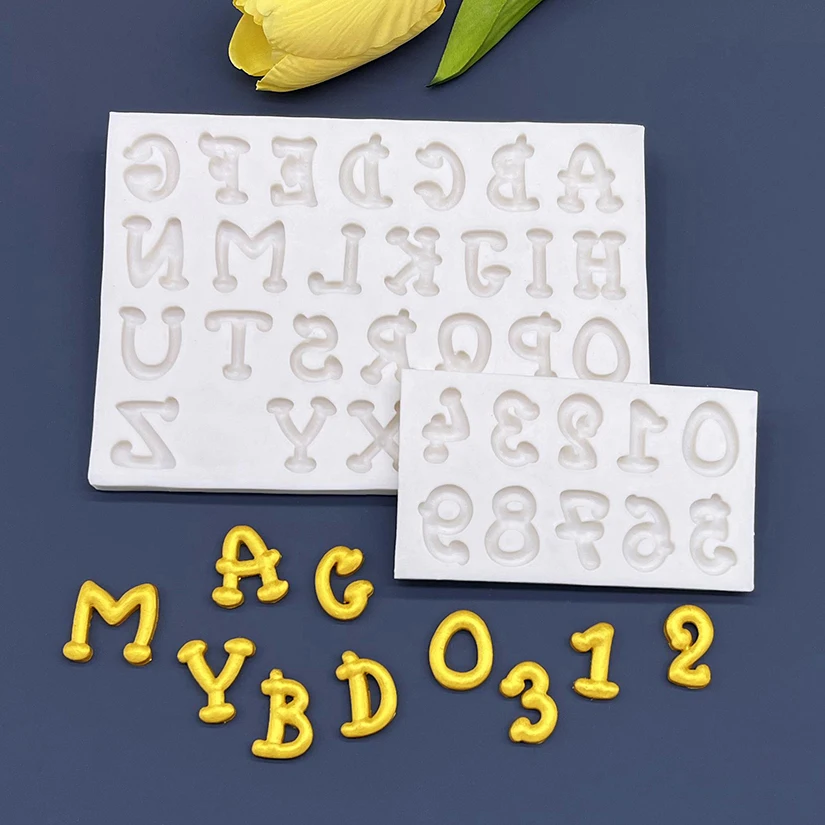 Alphabet Number Silicone Sugarcraft Mold Resin Tools Cupcake Fondant Cake Decorating Tools