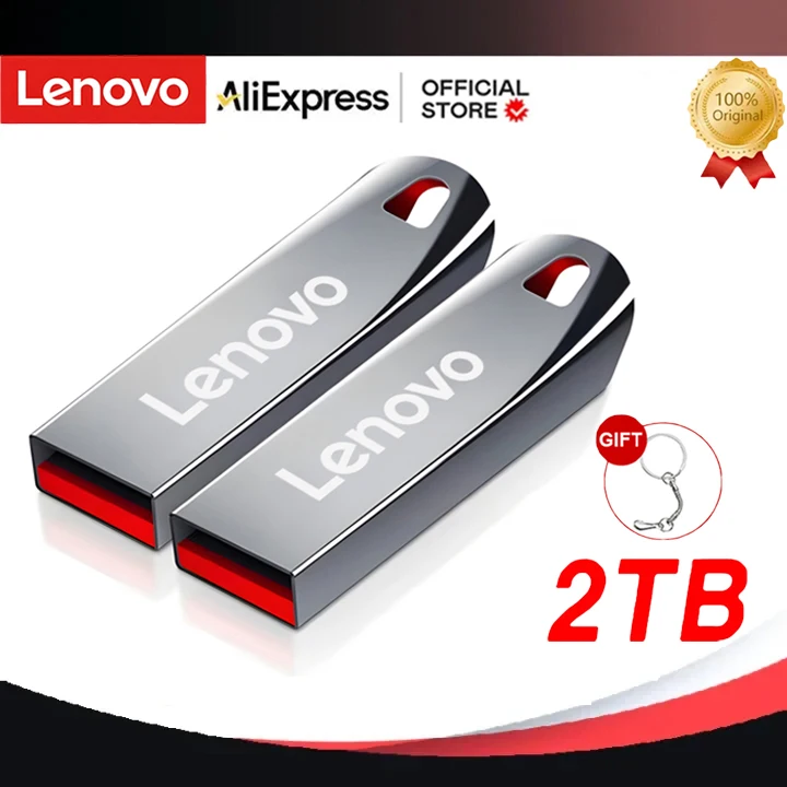 Lenovo Metal U Disk 2TB Portable Pen Drive 1TB High Speed USB 3.0 Interface Waterproof 512GB 256GB 128GB Memoria Usb Flash Disk